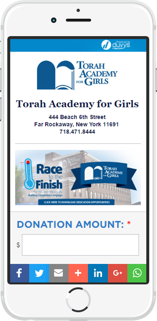 phone with sample DonorRayze