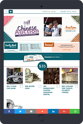 tablet with sample AuctionRayze